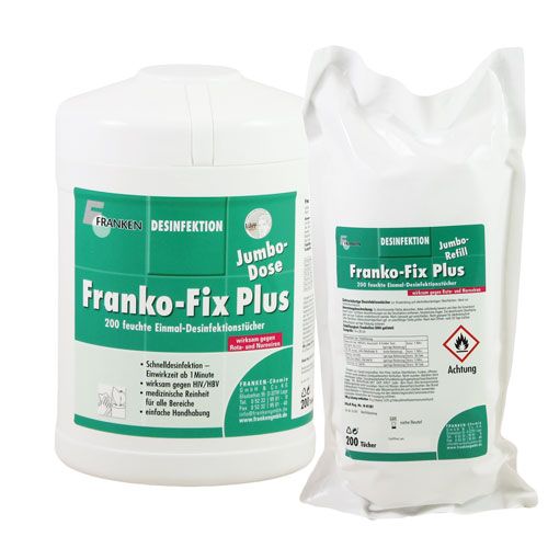 Franko-Fix Plus Jumbo Dose und Nachfüllpackung, 19 x 26 cm, 400 Tücher