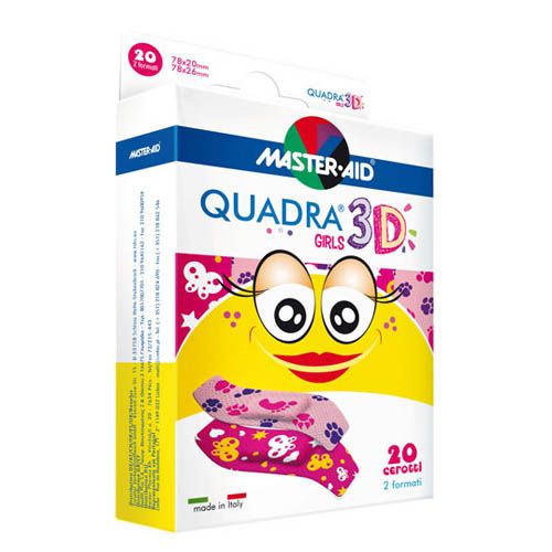 Kinderpflaster QUADRA 3D, Girls, 10 Stk.
