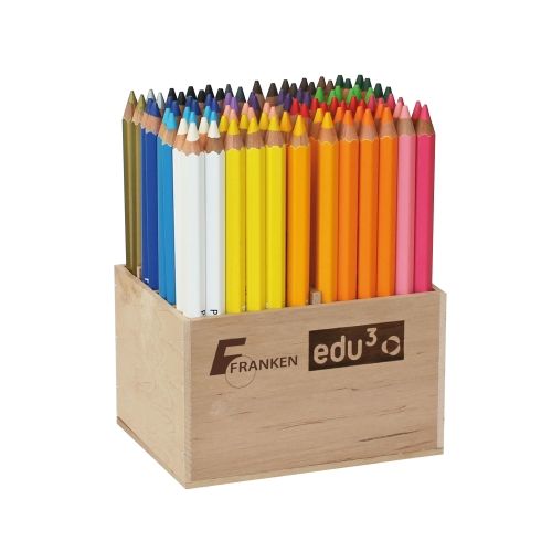 edu³ Prime Jumbo Sechskantgriff, Holzaufsteller mit 96 Stiften