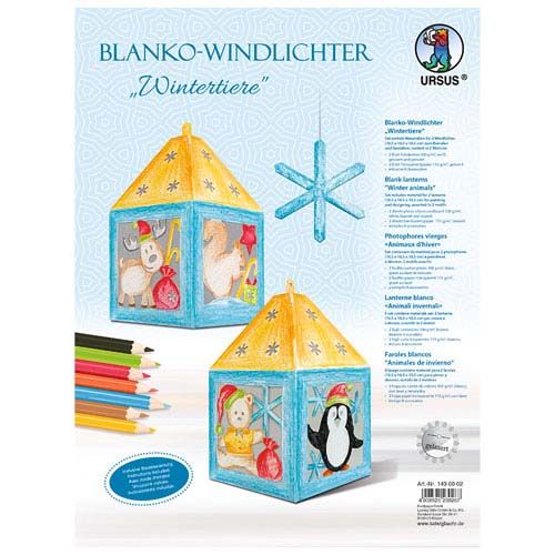 Blanko Windlichter Wintertiere, 2 Stk.