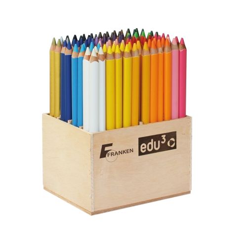 edu³ Prime Jumbo Dreikantgriff, Holzaufsteller mit 96 Stiften
